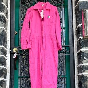 Lucy and Yak Carmen Boiler Suit Jumpsuit Pink